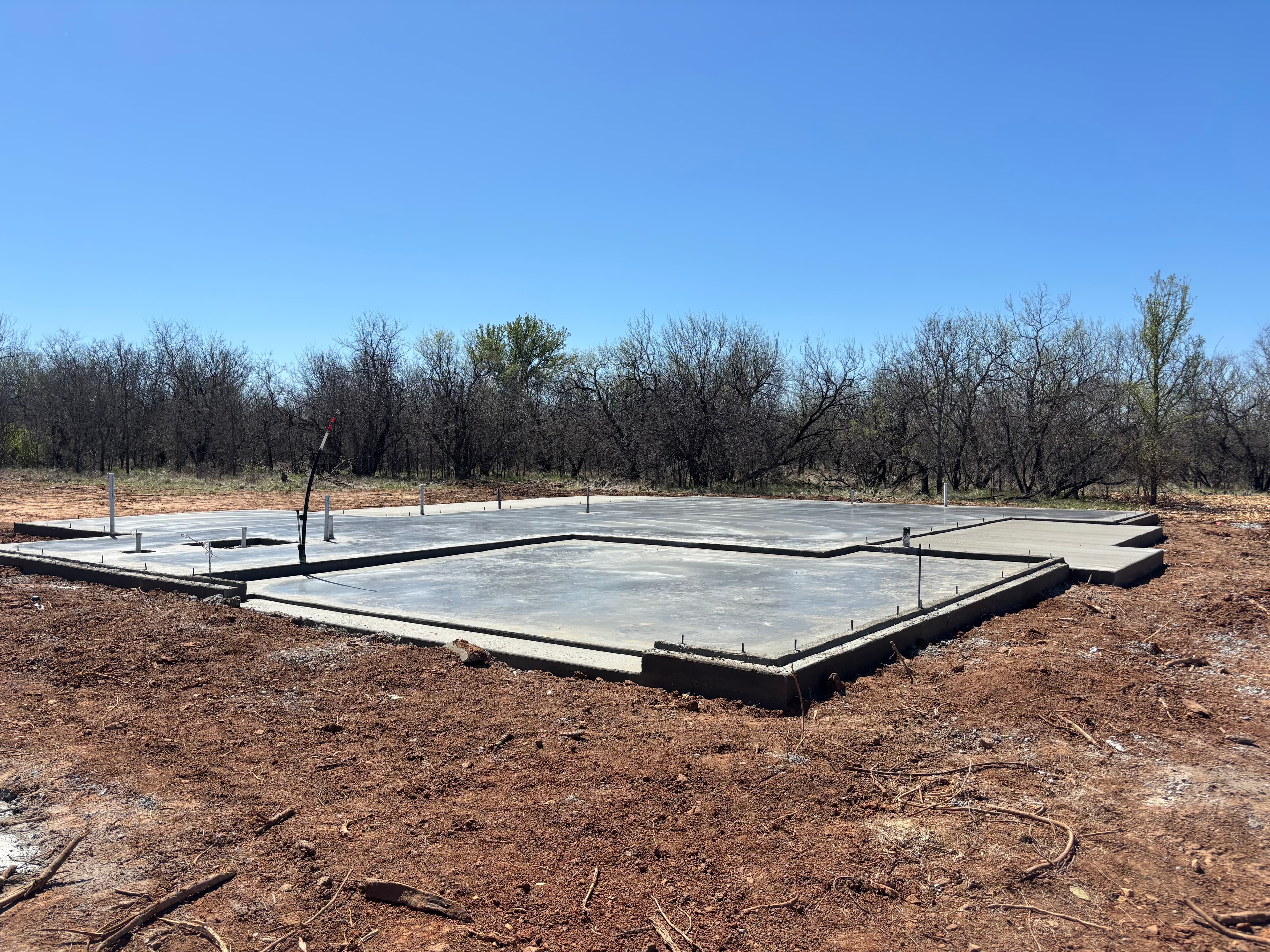Finished new home slab foundation in North Texas